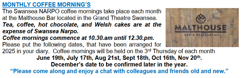 Coffee morning dates 2025